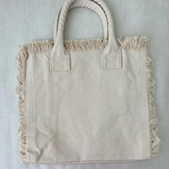 Fringed Canvas Tote Bag

16”w x 15”h x 8”d - Picture 3 of 4